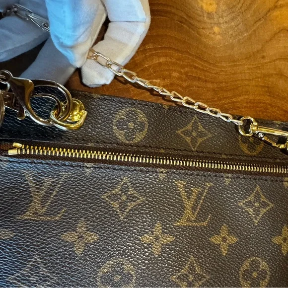 Louis Vuitton Monogram Insert Pouch (Randonne) Purse Brown/converted Crossbody - Picture 12 of 12